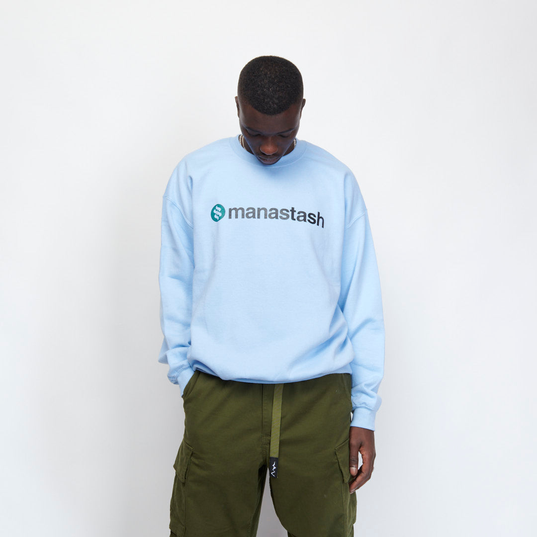 Manastash - Stack Logo Sweat Crew (Light Blue)