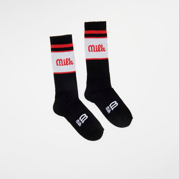 Milk Milson Socks Made in France - Black/Grey/Red