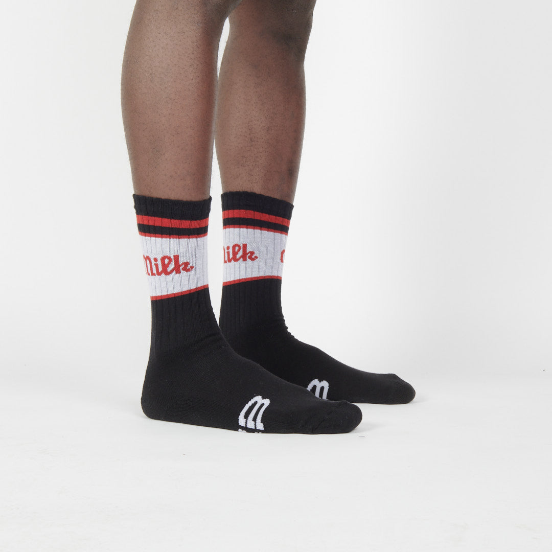 Milk Milson Socks Made in France - Black/Grey/Red