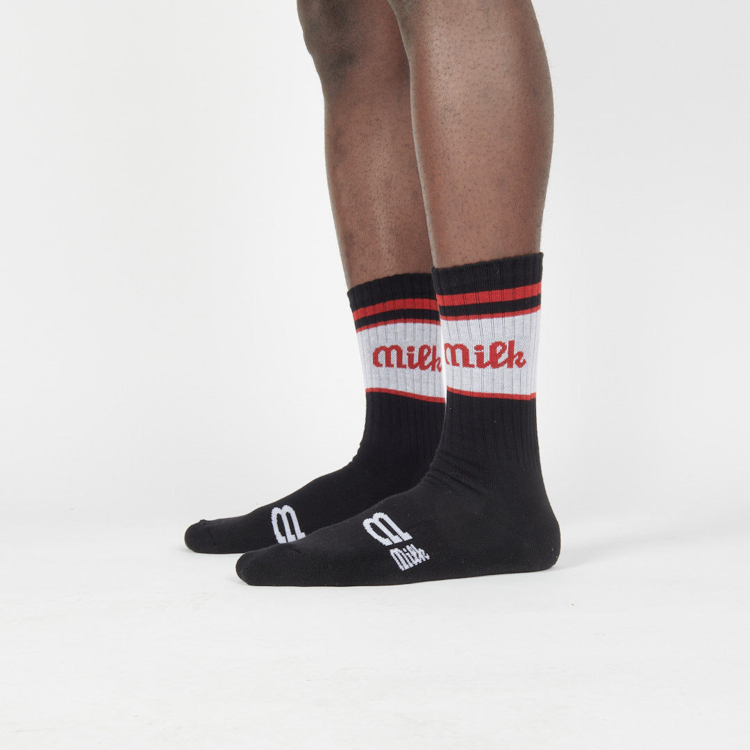 Milk Milson Socks Made in France - Black/Grey/Red