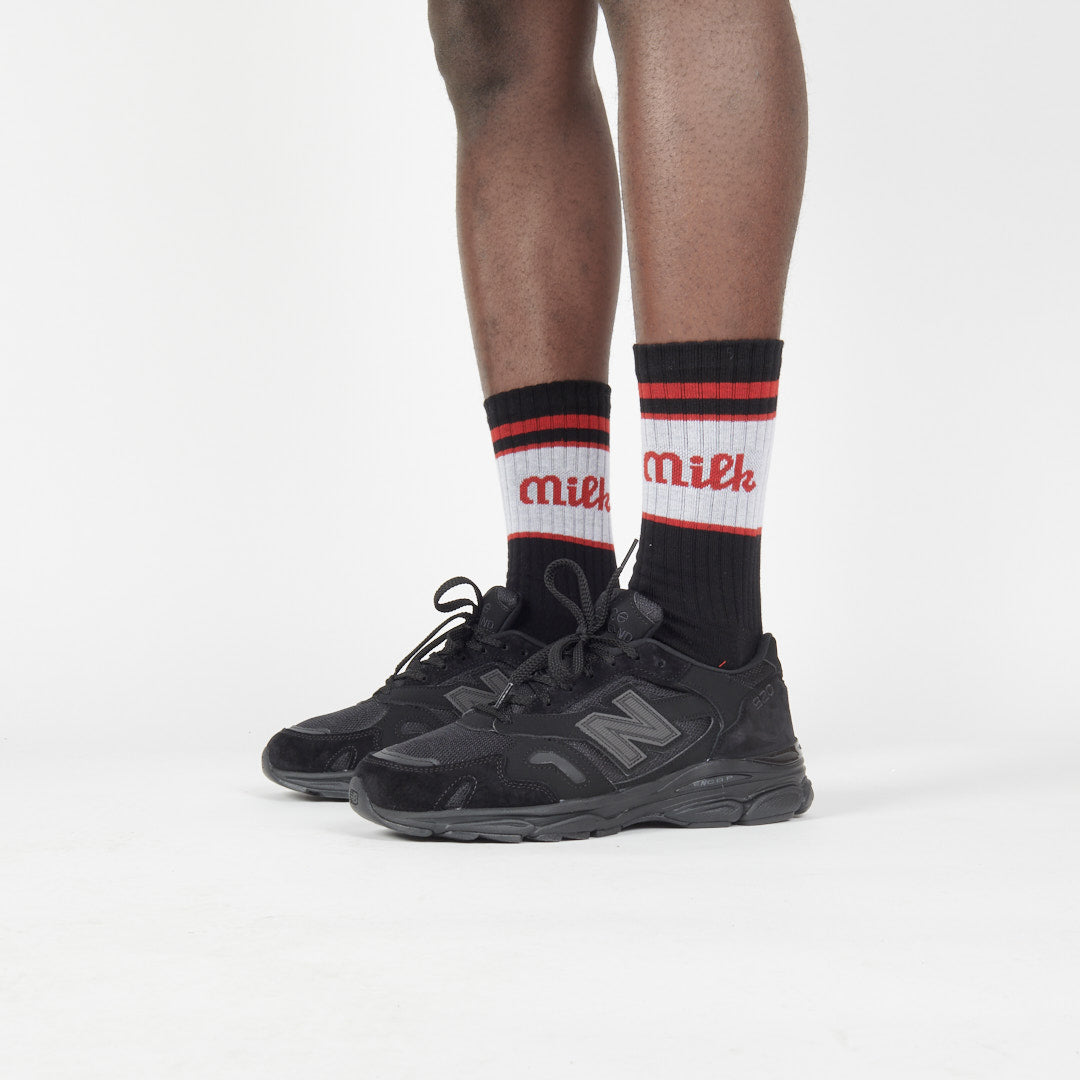 Milk Milson Socks Made in France - Black/Grey/Red