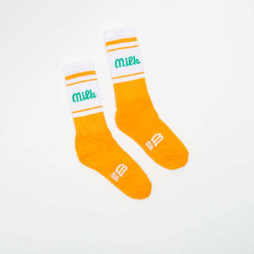 Milk Milson Socks Made in France - Orange/Green