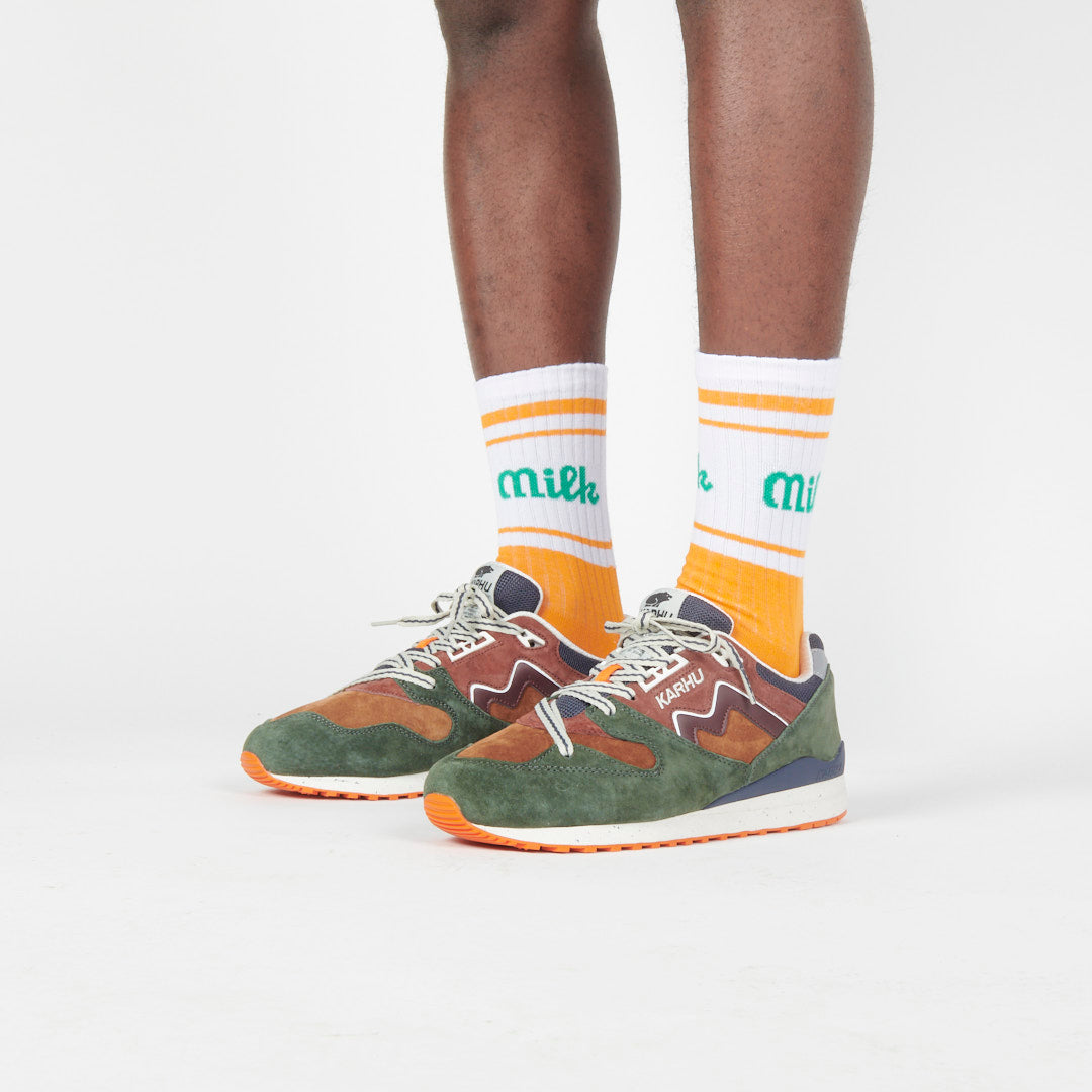 Milk Milson Socks Made in France - Orange/Green