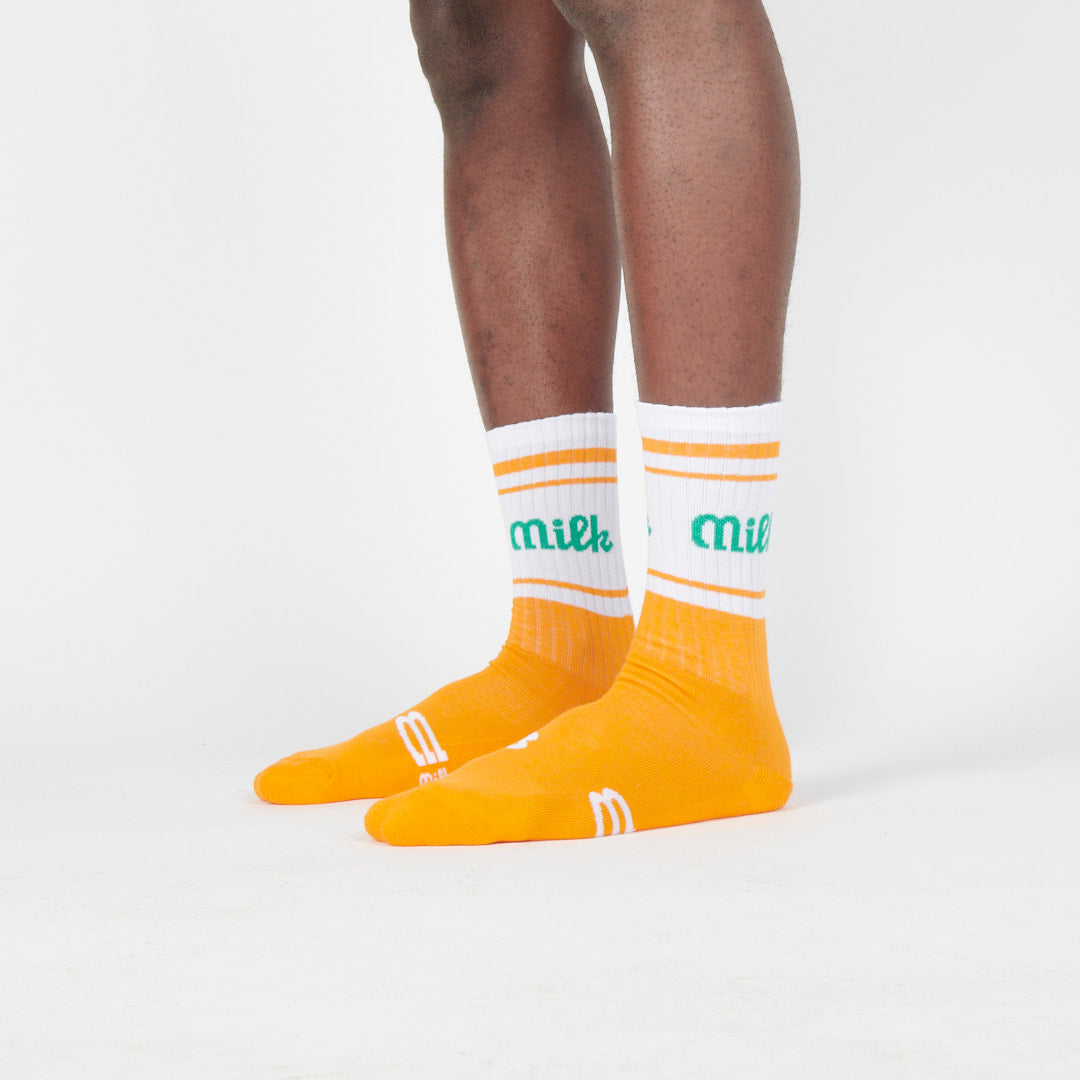 Milk Milson Socks Made in France - Orange/Green