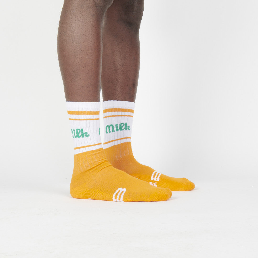 Milk Milson Socks Made in France - Orange/Green