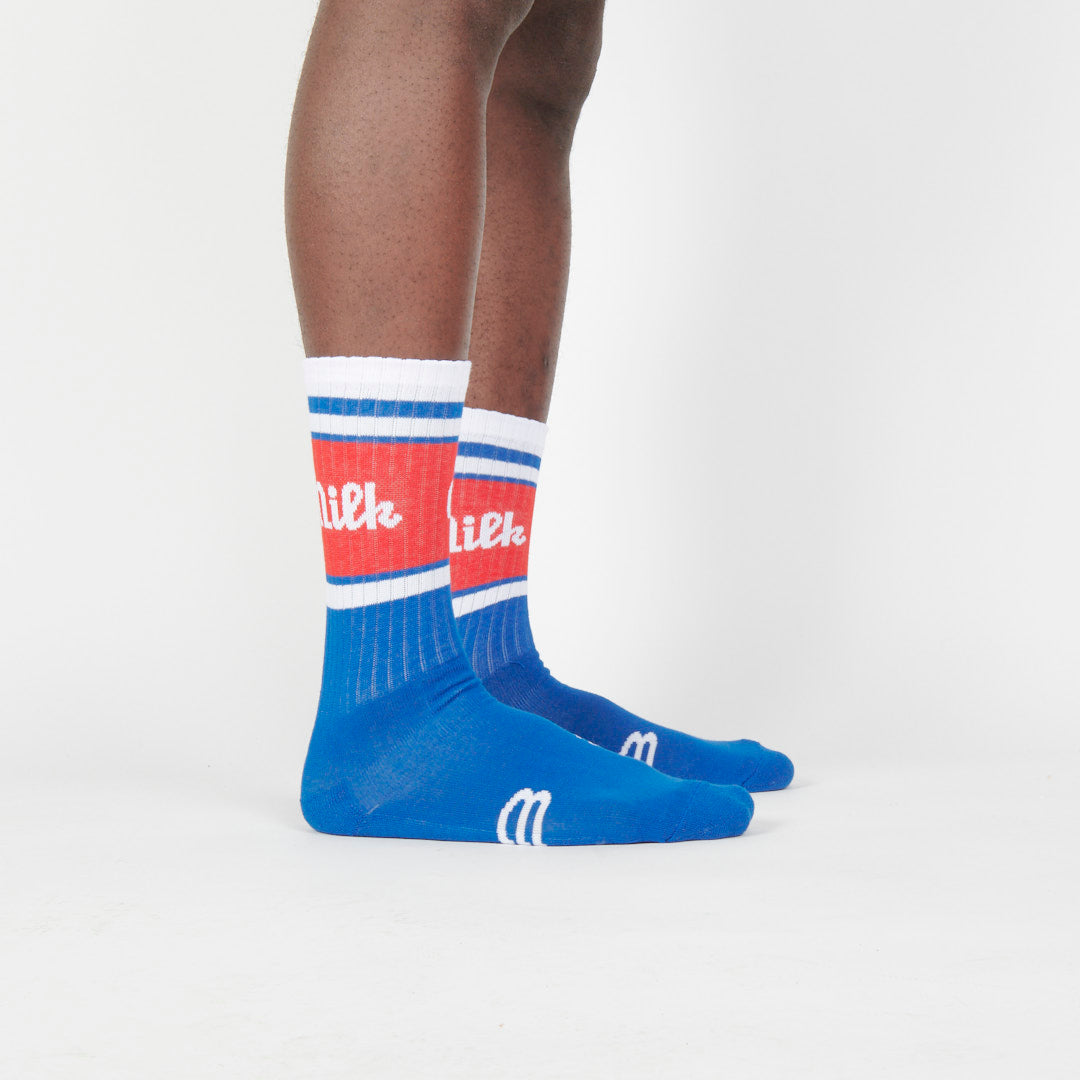Milk Milson Socks Made in France - Royal Blue/Red
