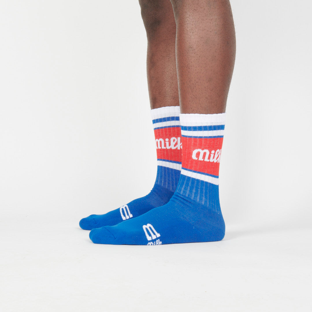 Milk Milson Socks Made in France - Royal Blue/Red