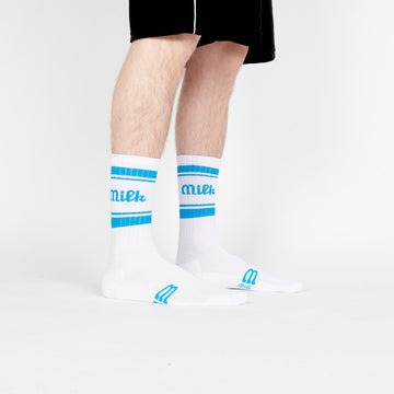 Milk Milson Socks Made in France - White/Blue