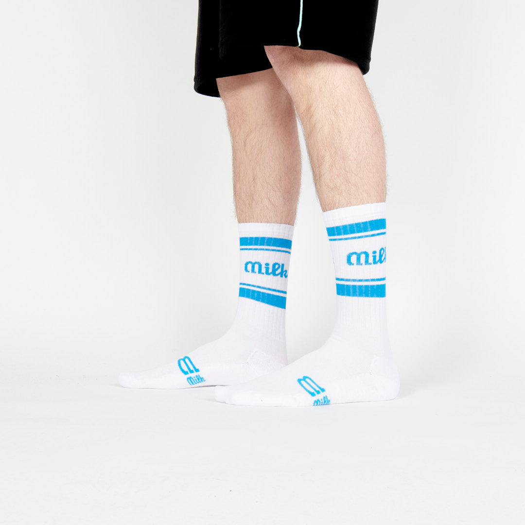 Milk Milson Socks Made in France - White/Blue