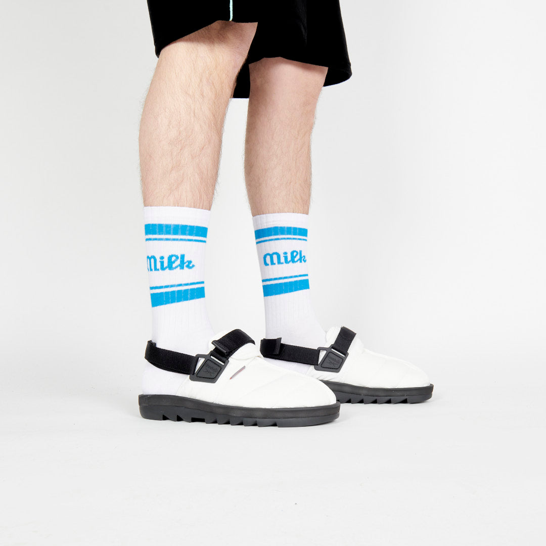 Milk Milson Socks Made in France - White/Blue