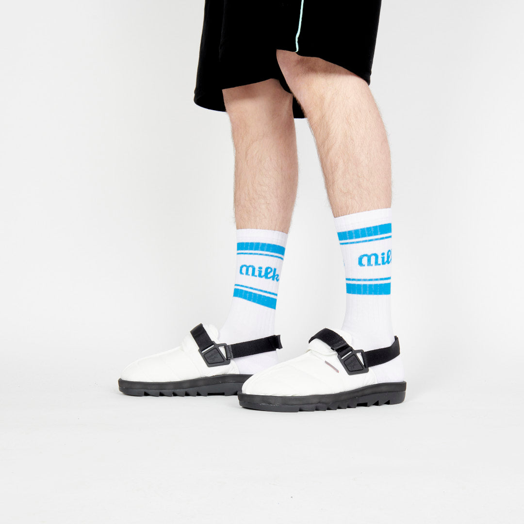 Milk Milson Socks Made in France - White/Blue