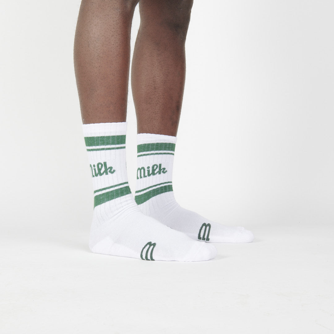 Milk Milson Socks Made in France - White/Green