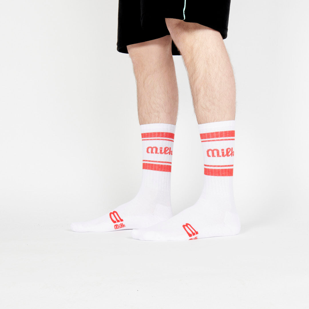 Milk Milson Socks Made in France - White/Red