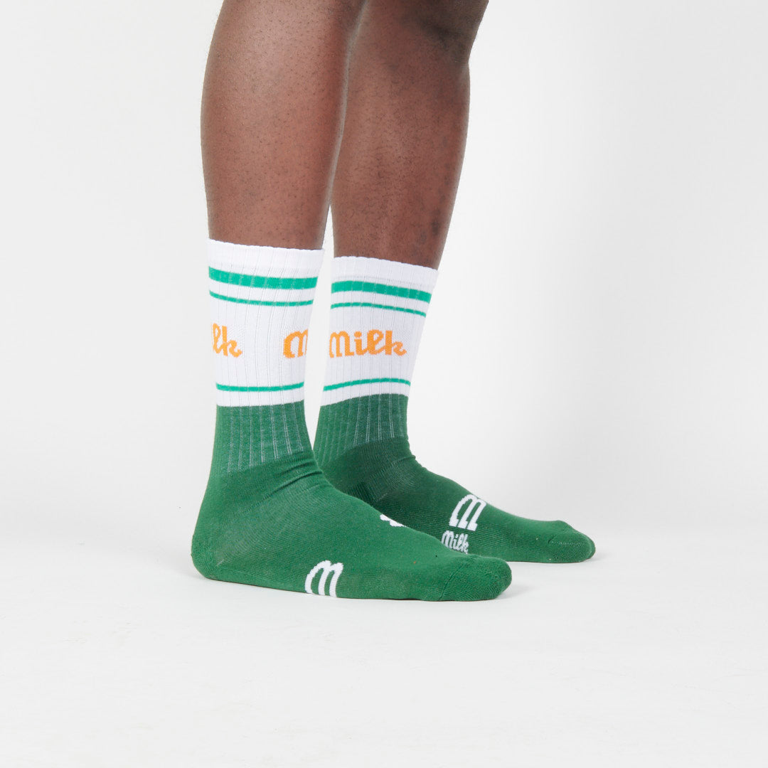 Milk Milson Socks Made in France - Green/Orange