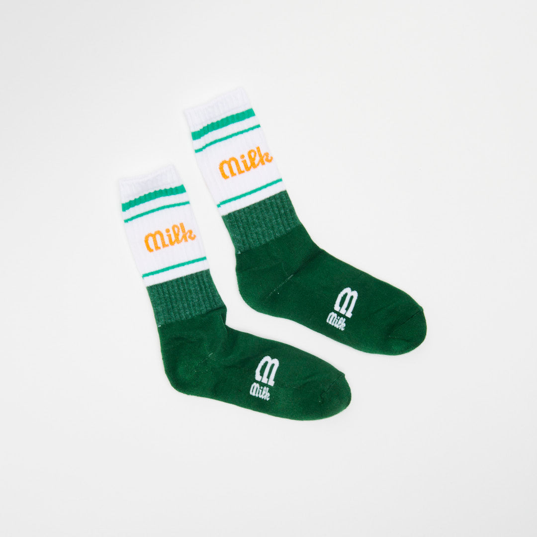 Milk Milson Socks Made in France - Green/Orange