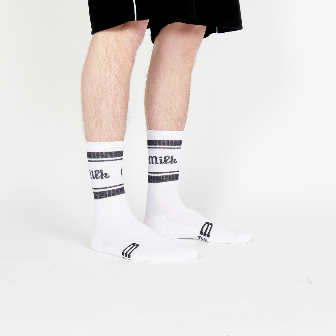 Milk Milson Socks Made in France - White/Black