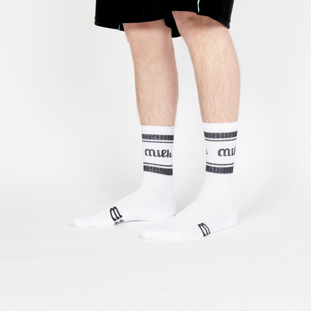 Milk Milson Socks Made in France - White/Black