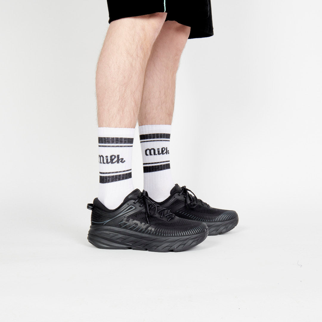 Milk Milson Socks Made in France - White/Black