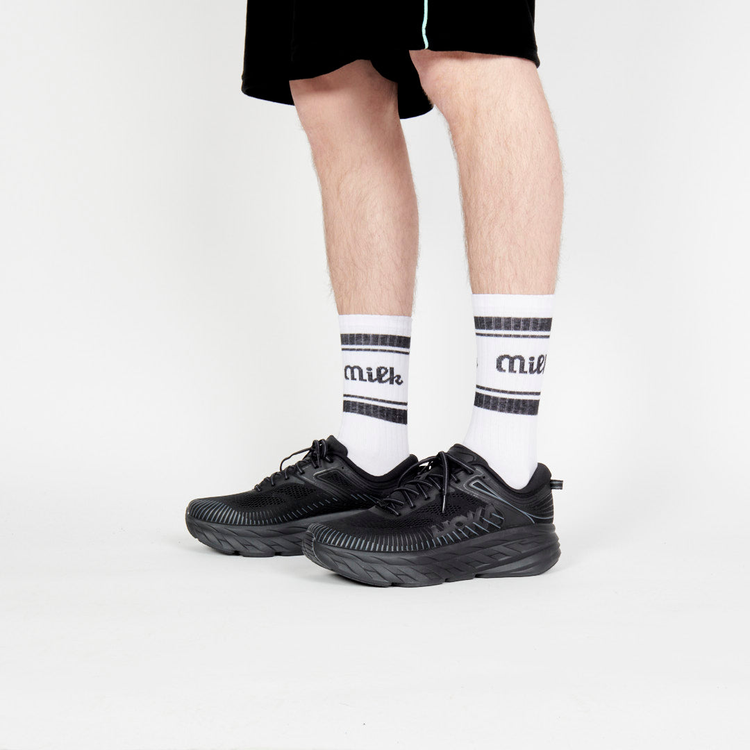 Milk Milson Socks Made in France - White/Black