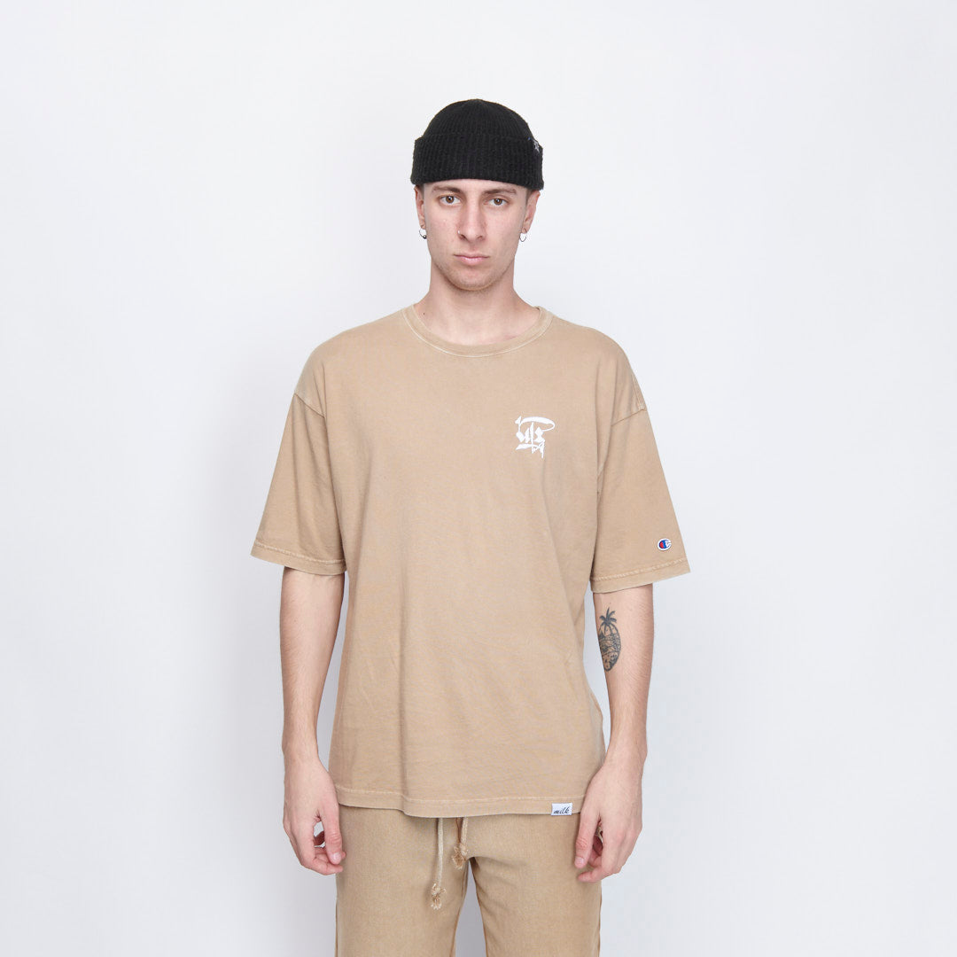 Milk x Shoof - Calligraphy Pigment Dyed Tee (Beige)