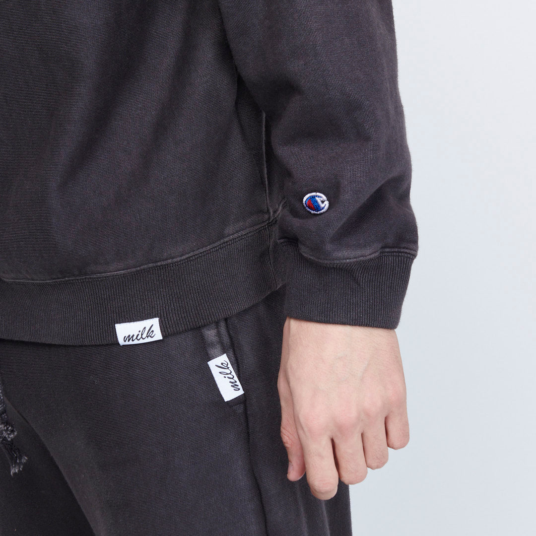 Milk x Shoof - Hooded Sweatshirt Pigment dyed (Black)