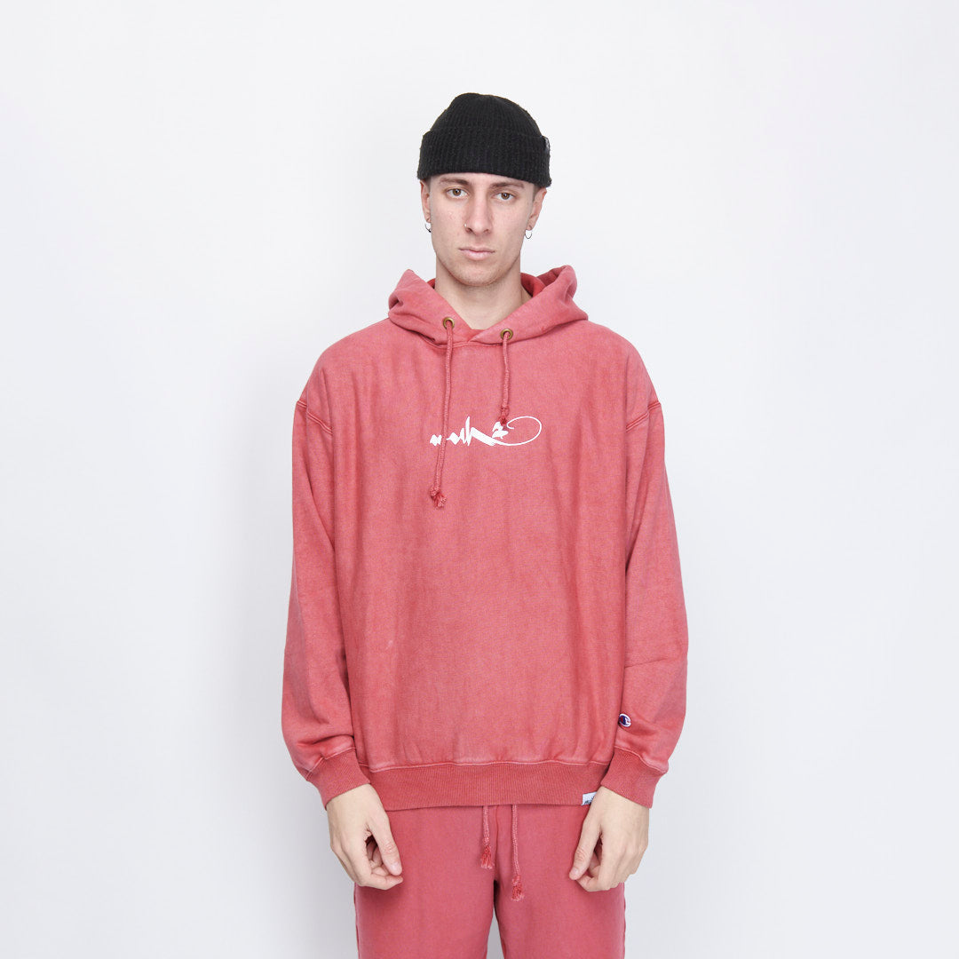 Milk x Shoof - Hooded Sweatshirt Pigment dyed (Red)