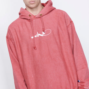 Milk x Shoof - Hooded Sweatshirt Pigment dyed (Red)