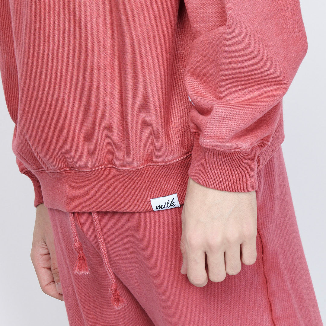 Milk x Shoof - Hooded Sweatshirt Pigment dyed (Red)