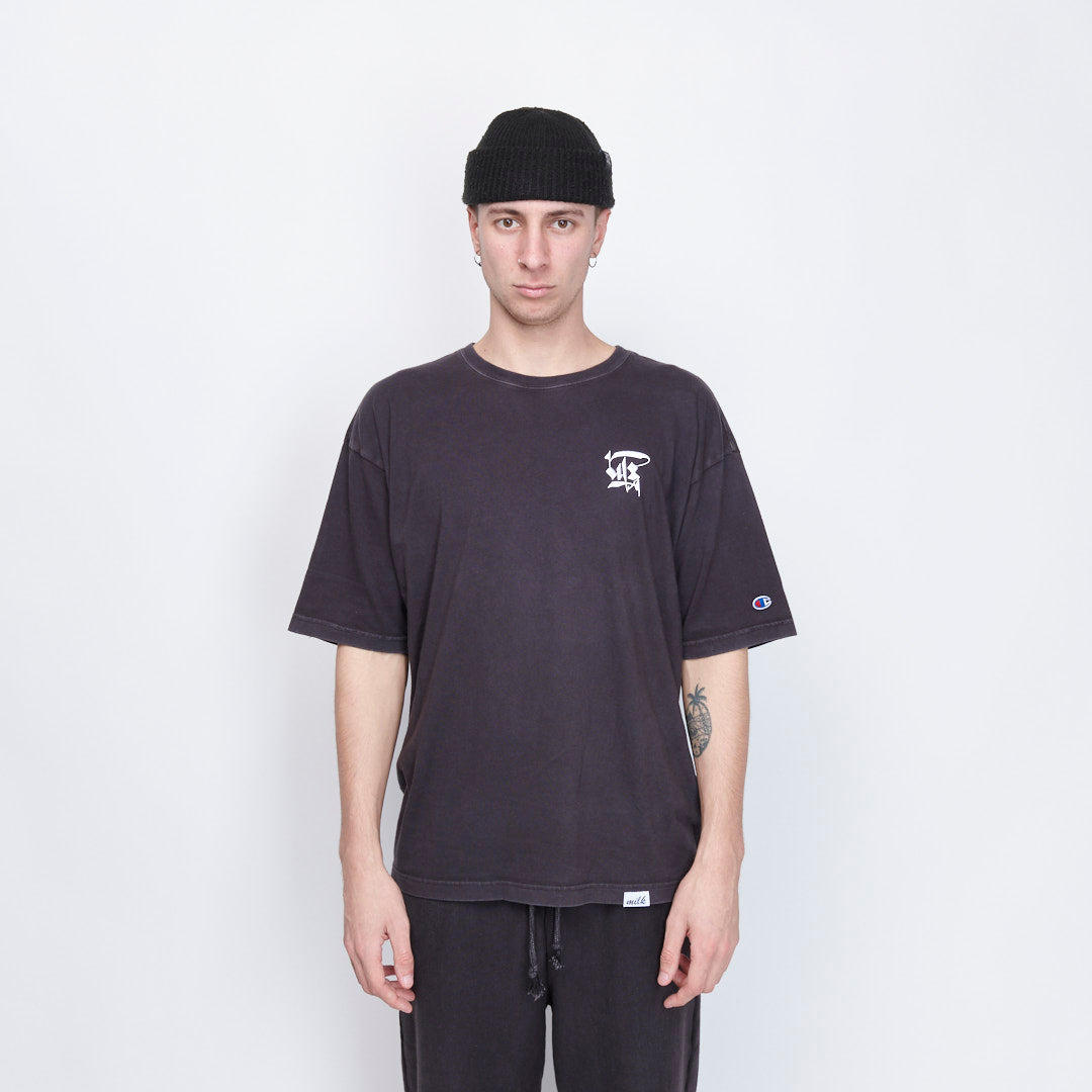 Milk x Shoof - Calligraphy Pigment Dyed Tee (Black)