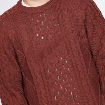 Nike - Life Cable Knit Sweater (Oxen Brown)