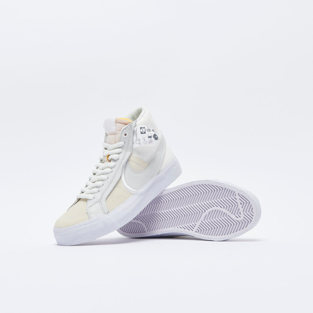 Nike SB - Zoom Blazer Mid Premium "Warning Label" (Summit White)