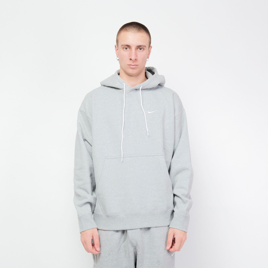 Nike - Solo Swoosh Fleece Hoodie (Dark Grey Heather/White)