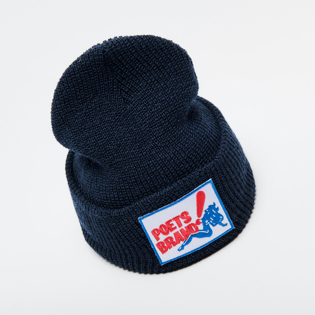 Poets-Bing-Knit-Fold-Beanie - Black-