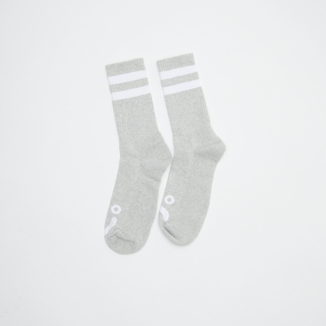 Polar Skate Co  Happy Sad Socks - Heather Grey