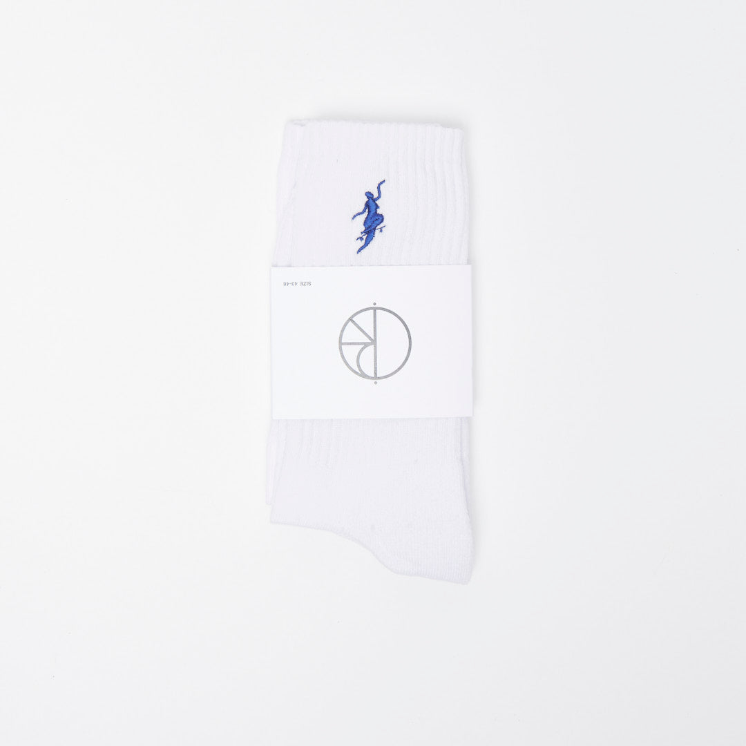 Polar Skate Co - No Comply Socks (White/Blue)