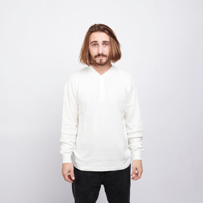 Polar Skate Co Rib Henley Longsleeve - Cloud White