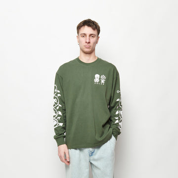 Polar Skate Co - Spiral Longsleeve Tee (Dark Olive)