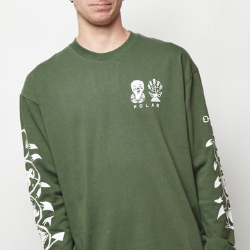 Polar Skate Co - Spiral Longsleeve Tee (Dark Olive)