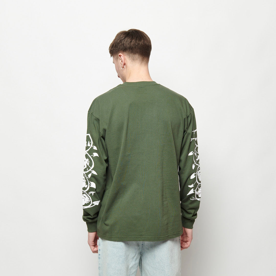 Polar Skate Co - Spiral Longsleeve Tee (Dark Olive)