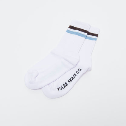 Polar Skate Co Stripe Socks - White / Navy / Grey