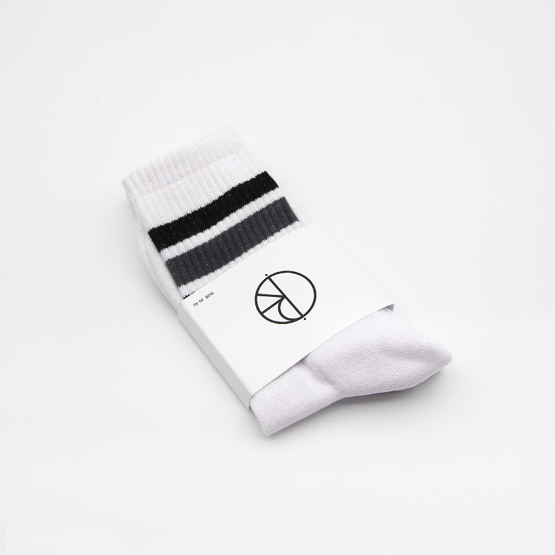 Polar Skate Co Stripe Socks White / Black / Grey