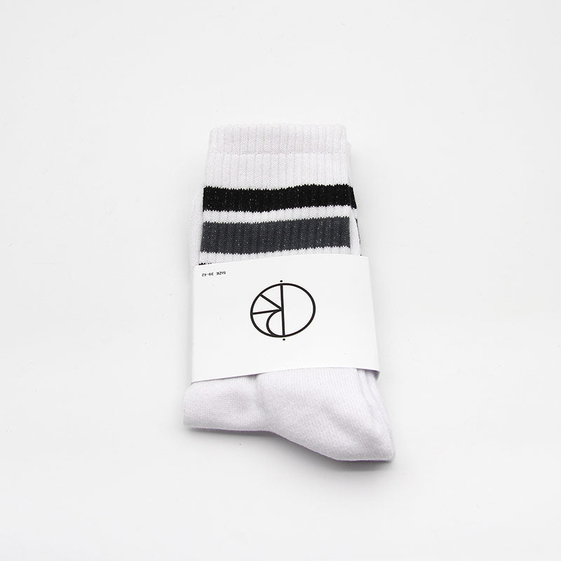Polar Skate Co Stripe Socks White / Black / Grey