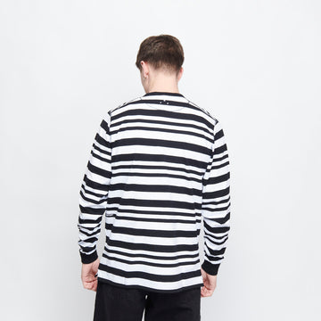 Pop Trading Company - Big P Striped Longsleeve T-shirt (Black/White)