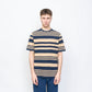 Pop Trading Company - Striped Logo T-Shirt (Sesame)