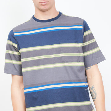 Pop Trading Company - stripe Pocket t-shirt (Navy)