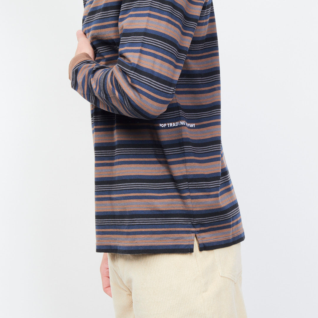 Pop Trading Company - stripe longsleeve t-shirt (Rain Drum)
