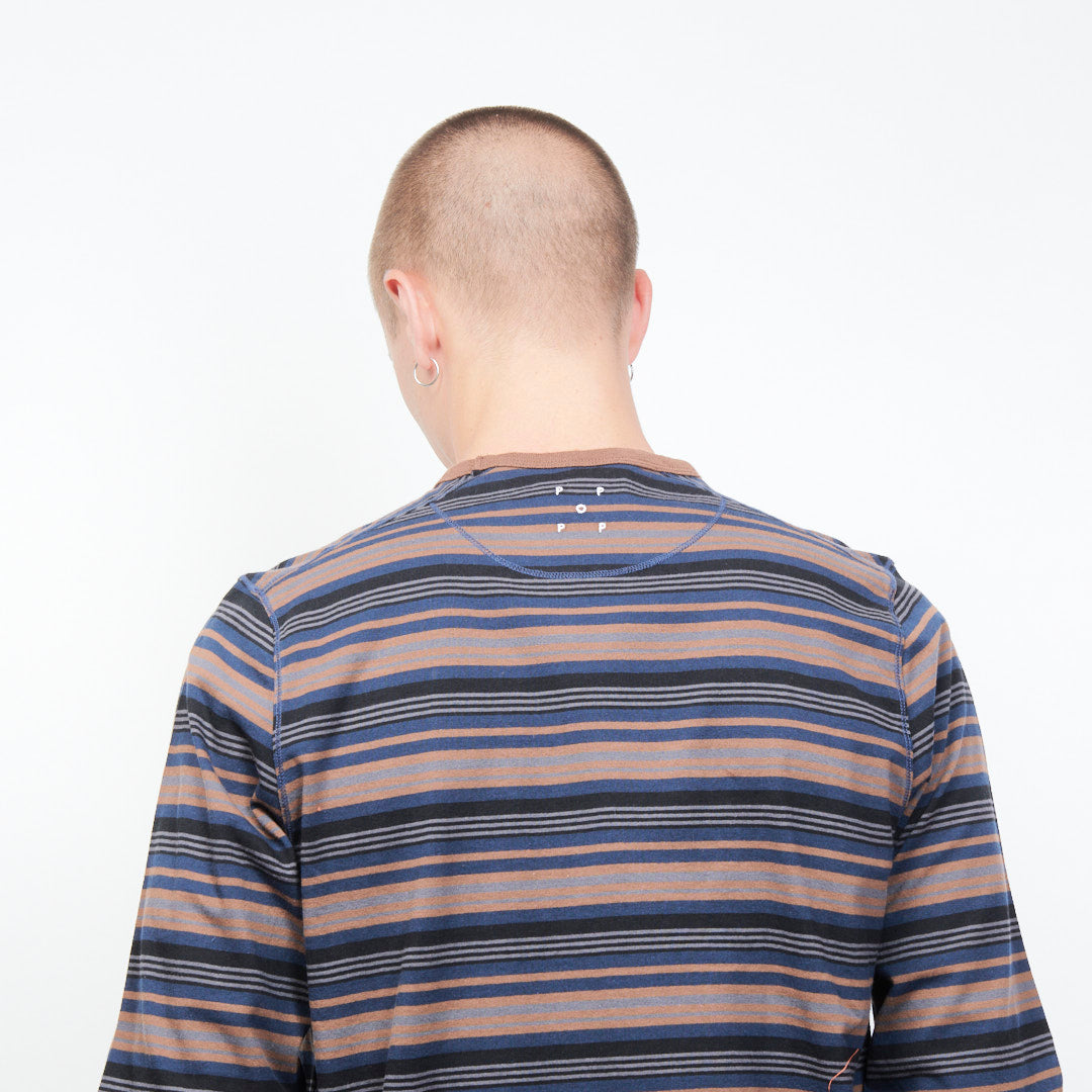 Pop Trading Company - stripe longsleeve t-shirt (Rain Drum)