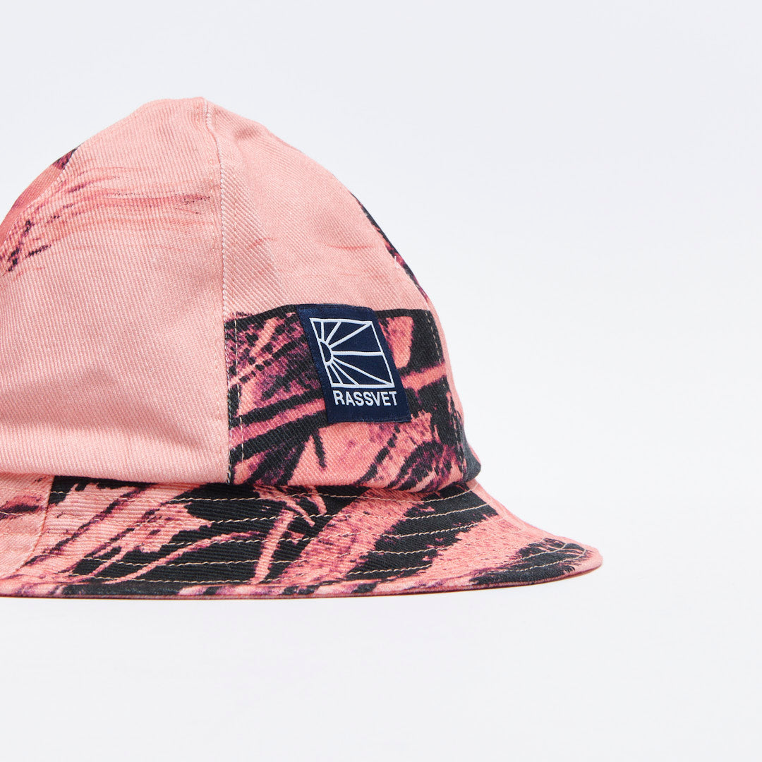 Rassvet - Men Flower Print Denim Bucket Hat Woven (Pink)