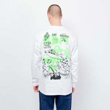 Real Bad Man Free The Weed L/S Tee - White