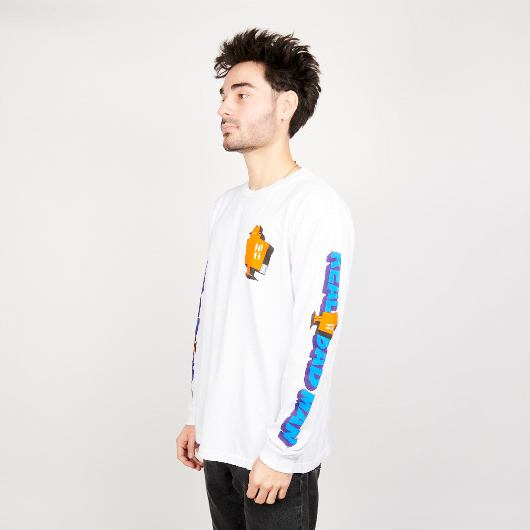 Real Bad Man Graphic Content L/S Tee - White